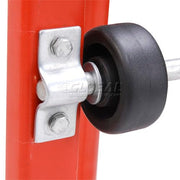 Standard 55 Gallon Drum Cradle with 2-1/2" Polyolefin Wheels by Global Industrial – 31.75"L x 19.75"W x 20"H, Steel, Red, Model 233572