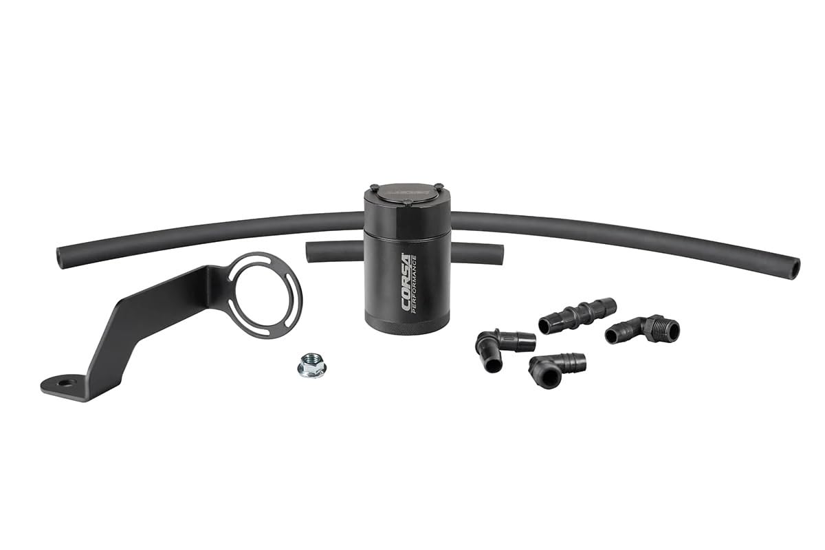 Performance 3 oz. aluminum oil catch can with mounting bracket COR by Corsa – silver, Model CC0013