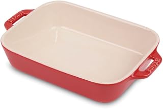 STAUB Ceramic Set of Four Mini Rectangular Baking Dish, Cherry Red