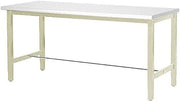 Global Industrial 60" W x 24" D Adjustable Height Workbench, 1-5/8" Thick Plastic Laminate Square Edge, Tan