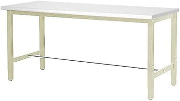 Global Industrial 60" W x 24" D Adjustable Height Workbench, 1-5/8" Thick Plastic Laminate Square Edge, Tan