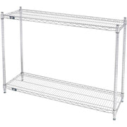 ESD, 2 Tier, Wire Shelving Starter Unit, 48" W x 12" D x 34" H by Nexel – 2, Alloy Steel, Chrome, Model 12483ESD2