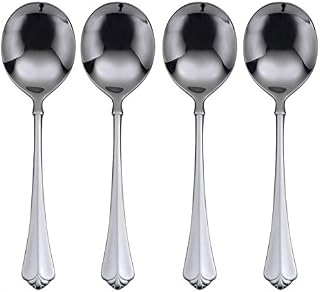 Oneida Juilliard Round Bowl Soup Spoons, Set of 4
