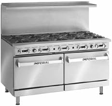 Imperial IR-10 Gas Restaurant Range 60"W with (10) Open Burners & (2) Standard Ovens (390,000 BTU)