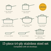Cuisinart Silver / 13-Piece / Cookware Set Cookware Sets