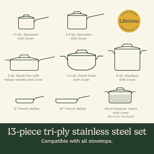 Cuisinart Silver / 13-Piece / Cookware Set Cookware Sets