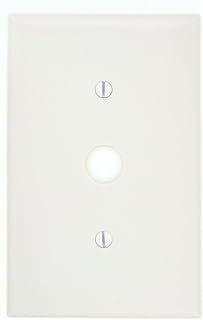 Leviton 1-Gang .406-Inch Hole Telephone/Cable Wallplate, Midway Size, PJ11-W, White