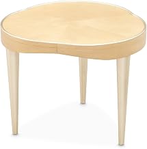 Michael Amini Caramel Camellia Field End Table with Elegant Design, Sturdy Construction, Versatile Brown Finish, Perfect for Living Room, Bedroom, Cozy Home Decor