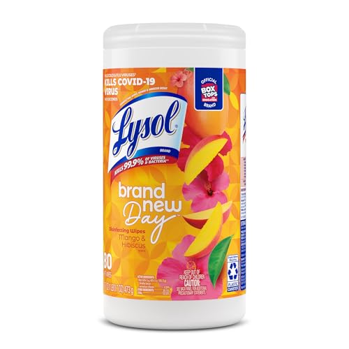 Lysol White / 80 Count (Pack of 6) / Brand New Day, ( Pack of 6 ) Disinfectant Wipes