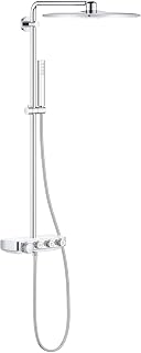 GROHE Euphoria Cube SmartControl System 310/Duo | Shower and Shower Systems 26508LS0 Shower System with Thermostat for Wall Mounting – Moon White