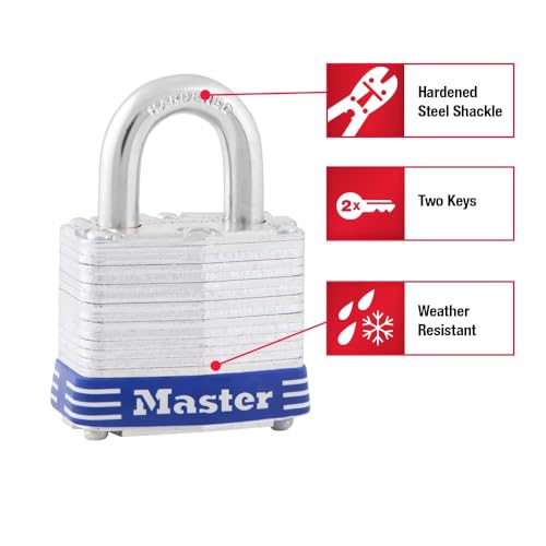 Master Lock Silver / 1 / 1 Pack Keyed Padlocks