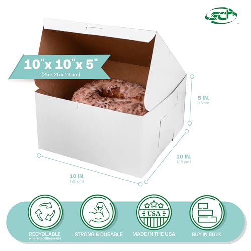 SOUTHERN CHAMPION TRAY 10" x 10" x 5.5" / White Non-Window / White Bakery Take Out Containers