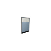 48-1/4"W x 76" H Office Partition Panel with Partial Window & Raceway by Global Industrial – Alloy Steel, Blue, Model 694696WNBL