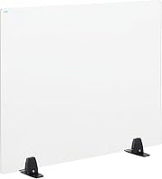 Interion Freestanding Clear Desk Divider, 30" W x 24" H
