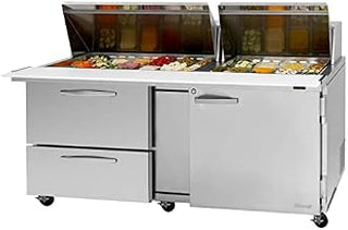 Turbo Air 1-Door 2-Drawer Sandwich Salad Prep Table 23-CU.ft. PST-72-30-D2R(L)-N