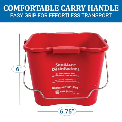 San Jamar 3 Quarts / Red / 1 Pails