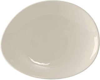 Tuxton China BEZ-084P Ellipse Plate, 8-1/2" x 6-7/8", microwave & dishwasher safe, oven proof, fully vitrified, ceramic, AlumaTux, Specialty, American White/Eggshell, Pack of 12