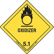 Labelmaster HML11S Oxidizer Worded Label, Paper, Hazmat, 4" x 4" (Pack of 50)