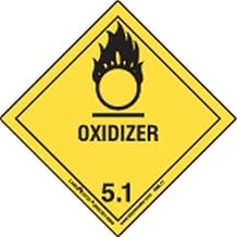 Labelmaster HML11S Oxidizer Worded Label, Paper, Hazmat, 4" x 4" (Pack of 50)