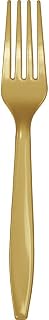 Creative Converting 50-Count Touch of Color Premium Plastic Forks, Glittering Gold
