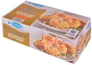 King and Prince Mrs.Fridays Breaded Round Shrimp - 21/25, 2.5 Pound -- 6 per case.