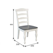 White Ladderback Dining Chairs Set of 2 with Wood Seats by Starlight Canyon Home – Solid Wood, Mahogany, White, Pack of 2
