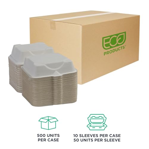 ECO PRODUCTS 6" x 6" / White / 1 Clamshell Take Out Containers
