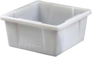 Justrite 84003 Polyethylene HPLC Can Spill Basin, 5 Gallon Capacity | 14-7/8" Width x 7-5/8" Height x 14-7/8" Depth, Translucent