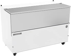 Beverage Air SM58HC-W Cold Wall Single Access Milk Cooler, Commercial Stainless Steel Interior, White Coated Exterior, Self-Latching Doors, Heavy Duty Casters