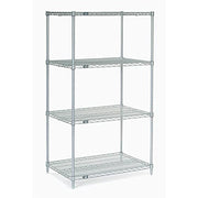 Nexelate Wire Shelving Starter Unit – 4, Alloy Steel, Silver, Model 18308EP