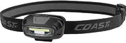 Coast® FL13 255 Lumen Dual Color (White & Red) LED Headlamp, Batteries & Hard Hat Clips Included, Grey