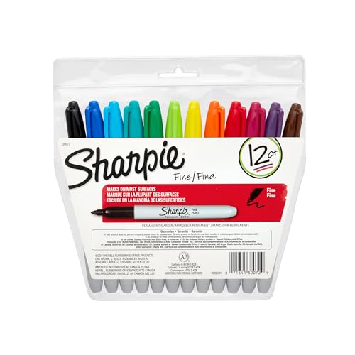 Sharpie Assorted Classic / 1 Count (Pack of 12) / Fine Permanent Markers
