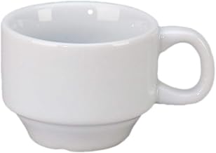 Vertex China ARG-52 Argyle and Catalina Stackable Cup, 3-3/8", 8 oz., Porcelain White (Pack of 36)