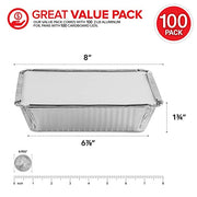 Stock Your Home 2 lb / 100 Pack / Silver Disposable Cookware