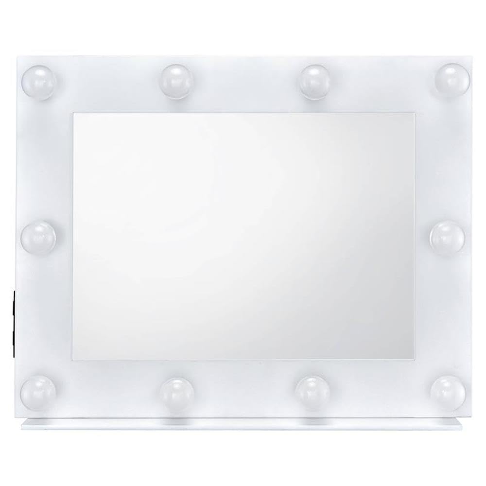 Avery Rectangle Accent Mirror in White by Acme – 26"L x 32"W, Metal, White, Model AC00759
