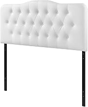 Furnifact Upholstered Vinyl Full Headboard, Durable Synthetic Material, Elegant Design, Easy Installation, Comfortable Support, Classic Style, Single Piece