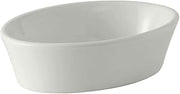 Tuxton China BWK-100 Baking Dish, 10 oz., 6-1/4" x 4-3/8" x 1-1/4", Oval, Microwave and Dishwasher Safe, Oven Proof, Fully Vitrified, Ceramic, DuraTux, White, Pack of 12