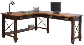 Martin Furniture Hartford Contemporary Wood 60" L-Shaped Desk in Brown