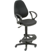 Ergo Stool - 180 Degree Footrest by Global Industrial – 24"L x 24"W x 12"H, Plastic, Black, Model 506779BK