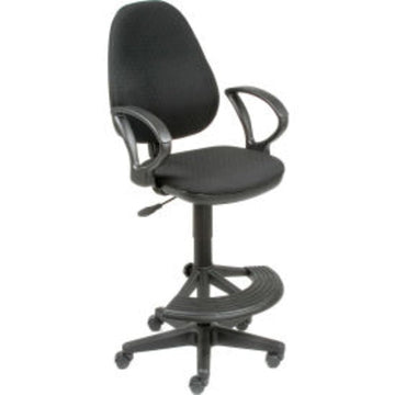 Ergo Stool - 180 Degree Footrest by Global Industrial – 24"L x 24"W x 12"H, Plastic, Black, Model 506779BK