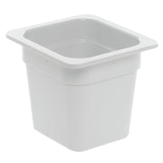 1/6 Size Cold Food Pan White Melamine - 6 3/8"L x 6 15/16"W x 6"H by HUBERT – Melamine, White, Model H0039-WHITE
