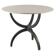 Dining Table with 40-Inch Round White Marble Top by Starlight Canyon Home – 40 inch diameter, 30 inch height, Metal, White