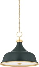 Hudson Valley Lighting MDS300-AGB/SSG Painted No. 1-3 Light Pendant - 16 Inches Tall and 18.25 Inches Wide - Aged Brass/Soft Studio Green
