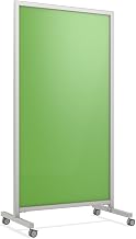 Ghent EZ Mobile Glassboard, Aluminum Frame, Non-Magnetic, 75" H x 38" W, Green