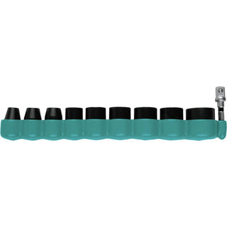 Impact XPS® 10 Pc. 3/8" Drive 6-Point SAE Impact Socket Set w/Standard Socket Adapter by Makita – One Size, Alloy Steel, Teal, Model E-01672