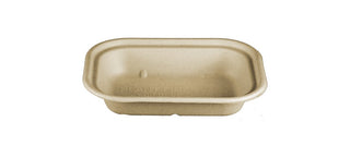 World Centric TR-SC-U8L 100% Compostable Unbleached Plant Fiber 1 Compartment Trays with PLA Lining, 17 oz., 8" x 6" x 1.5" (