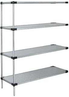 QUANTUM STORAGE SYSTEMS Stainless Steel 4 Solid Shelf ADD-ON KIT 54in