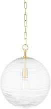 Mitzi H815701L-AGB SARA - 1 Light Pendant 19 inches Tall and 15 inches Wide - Aged Brass