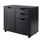 Winsome Black / 4 Doors, 12 Drawers, File Drawer / Transitional Home Office Cabinets