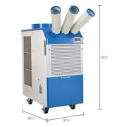 Portable A/C W/Cold Air Nozzles by Global Industrial – 5.0 tons, Steel, Blue & White, Model 292846R